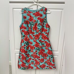 Alice+Olivia light aqua multicolor floral dress